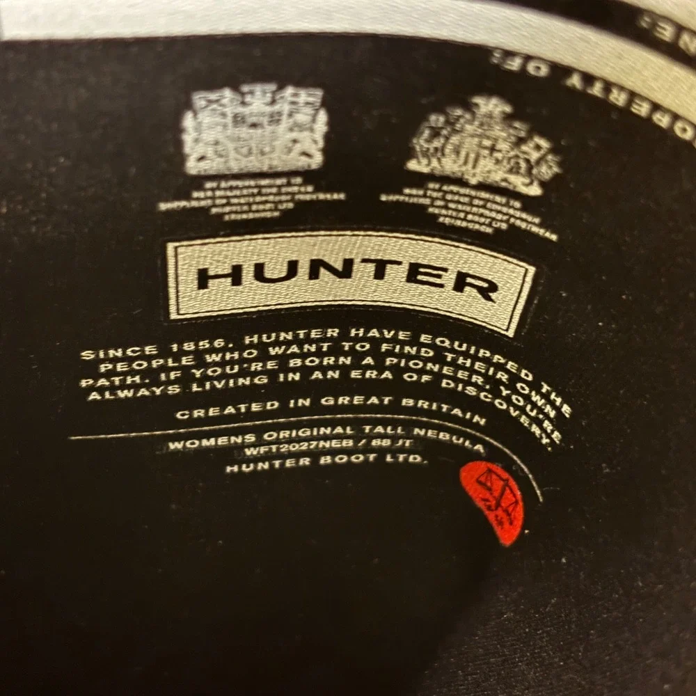 HUNTER Original Tall Nebula Waterproof Rain Boot Silver Women‎ Size 7 Rubber